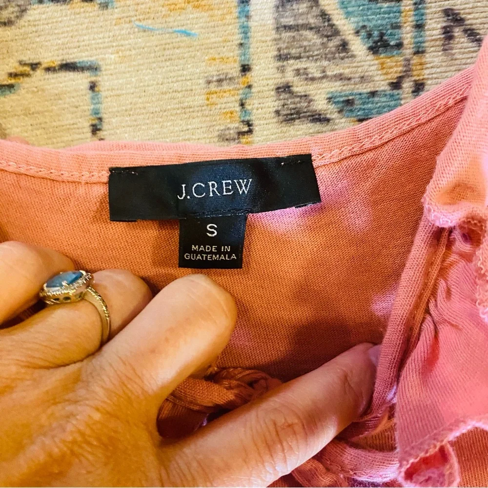 J. Crew Tiered Knit Blokette Midi Keyhole Dress Dusty Rose Cottagecore